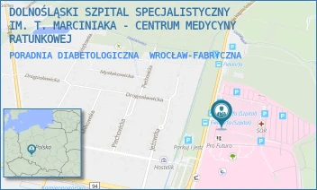 PORADNIA DIABETOLOGICZNA - DOLNOŚLĄSKI SZPITAL SPECJALISTYCZNY IM. T. MARCINIAKA - CENTRUM MEDYCYNY RATUNKOWEJ - UL. GEN. AUGUSTA EMILA FIELDORFA 2,  WROCŁAW-FABRYCZNA