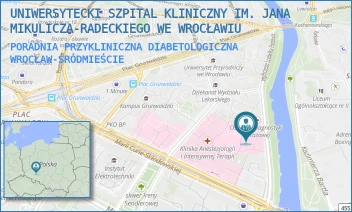PORADNIA PRZYKLINICZNA DIABETOLOGICZNA - UNIWERSYTECKI SZPITAL KLINICZNY IM. JANA MIKULICZA-RADECKIEGO WE WROCŁAWIU - WYB. LUDWIKA PASTEURA 4,  WROCŁAW-ŚRÓDMIEŚCIE