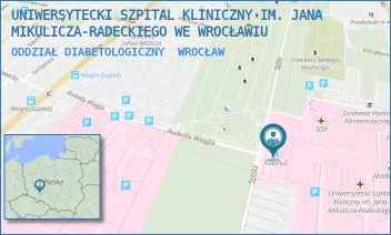 ODDZIAŁ DIABETOLOGICZNY - UNIWERSYTECKI SZPITAL KLINICZNY IM. JANA MIKULICZA-RADECKIEGO WE WROCŁAWIU - UL. BOROWSKA 213,  WROCŁAW