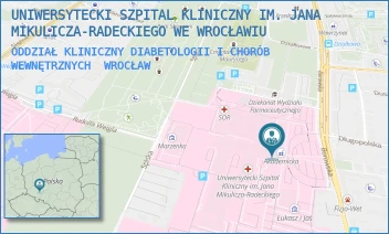 ODDZIAŁ KLINICZNY DIABETOLOGII I CHORÓB WEWNĘTRZNYCH - UNIWERSYTECKI SZPITAL KLINICZNY IM. JANA MIKULICZA-RADECKIEGO WE WROCŁAWIU - UL. BOROWSKA 213,  WROCŁAW