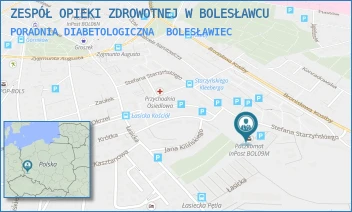 PORADNIA DIABETOLOGICZNA - ZESPÓŁ OPIEKI ZDROWOTNEJ W BOLESŁAWCU - UL. STEFANA STARZYŃSKIEGO 48,  BOLESŁAWIEC