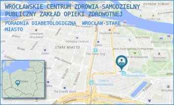 PORADNIA DIABETOLOGICZNA - WROCŁAWSKIE CENTRUM ZDROWIA SAMODZIELNY PUBLICZNY ZAKŁAD OPIEKI ZDROWOTNEJ - UL. PL. DOMINIKAŃSKI 6,  WROCŁAW-STARE MIASTO