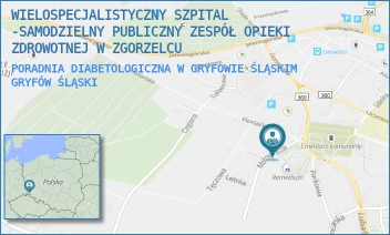 PORADNIA DIABETOLOGICZNA W GRYFOWIE ŚLĄSKIM - WIELOSPECJALISTYCZNY SZPITAL -SAMODZIELNY PUBLICZNY ZESPÓŁ OPIEKI ZDROWOTNEJ W ZGORZELCU - UL. MALOWNICZA 1/-,  GRYFÓW ŚLĄSKI