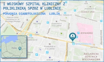 PORADNIA DIABETOLOGICZNA - 1 WOJSKOWY SZPITAL KLINICZNY  Z POLIKLINIKĄ SAMODZIELNY PUBLICZNY ZAKŁAD OPIEKI ZDROWOTNEJ W LUBLINIE - AL. RACŁAWICKIE 23,  LUBLIN