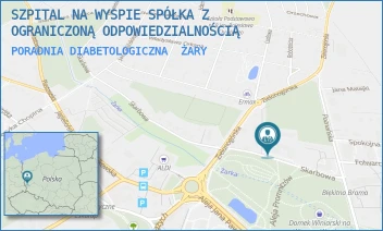 PORADNIA DIABETOLOGICZNA - SZPITAL NA WYSPIE SPÓŁKA Z OGRANICZONĄ ODPOWIEDZIALNOŚCIĄ - UL. SKARBOWA 2,  ŻARY