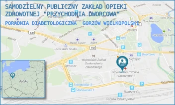 PORADNIA DIABETOLOGICZNA - SAMODZIELNY PUBLICZNY ZAKŁAD OPIEKI ZDROWOTNEJ "PRZYCHODNIA DWORCOWA" - UL. DWORCOWA 4,  GORZÓW WIELKOPOLSKI