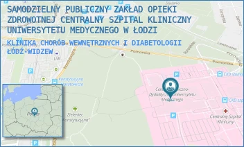 KLINIKA CHORÓB WEWNĘTRZNYCH I DIABETOLOGII - SAMODZIELNY PUBLICZNY ZAKŁAD OPIEKI ZDROWOTNEJ CENTRALNY SZPITAL KLINICZNY UNIWERSYTETU MEDYCZNEGO W ŁODZI - UL. POMORSKA 251,  ŁÓDŹ-WIDZEW