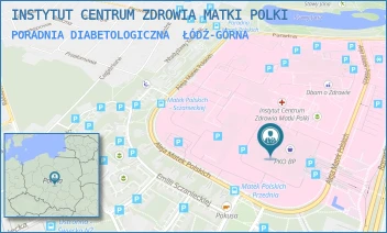 PORADNIA DIABETOLOGICZNA - INSTYTUT CENTRUM ZDROWIA MATKI POLKI - UL. RZGOWSKA 281/289,  ŁÓDŹ-GÓRNA