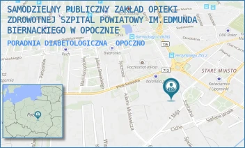 PORADNIA DIABETOLOGICZNA - SAMODZIELNY PUBLICZNY ZAKŁAD OPIEKI ZDROWOTNEJ SZPITAL POWIATOWY IM.EDMUNDA BIERNACKIEGO W OPOCZNIE - UL. SZPITALNA 1,  OPOCZNO