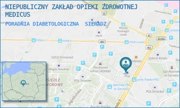 PORADNIA DIABETOLOGICZNA - NIEPUBLICZNY ZAKŁAD OPIEKI ZDROWOTNEJ MEDICUS - UL. JANA PAWŁA II 12,  SIERADZ