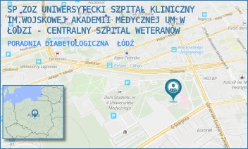 PORADNIA DIABETOLOGICZNA - SP ZOZ UNIWERSYTECKI SZPITAL KLINICZNY NR 2 UNIWERSYTETU MEDYCZNEGO  W ŁODZI - PL. GEN. JÓZEFA HALLERA 1,  ŁÓDŹ