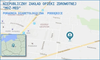 PORADNIA DIABETOLOGICZNA - NIEPUBLICZNY ZAKŁAD OPIEKI ZDROWOTNEJ "MOŻ-MED" - UL. MIŁA 27,  PODDĘBICE