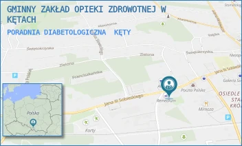 PORADNIA DIABETOLOGICZNA - GMINNY ZAKŁAD OPIEKI ZDROWOTNEJ W KĘTACH - UL. SOBIESKIEGO 35 A,  KĘTY