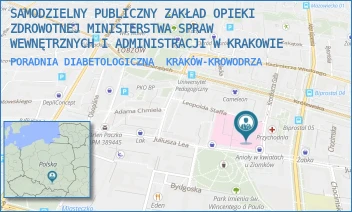 PORADNIA DIABETOLOGICZNA - SAMODZIELNY PUBLICZNY ZAKŁAD OPIEKI ZDROWOTNEJ MINISTERSTWA SPRAW WEWNĘTRZNYCH I ADMINISTRACJI W KRAKOWIE - UL. KRONIKARZA GALLA 25,  KRAKÓW-KROWODRZA