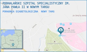 PORADNIA DIABETOLOGICZNA - PODHALAŃSKI SZPITAL SPECJALISTYCZNY IM. JANA PAWŁA II W NOWYM TARGU - UL. SZPITALNA 14,  NOWY TARG