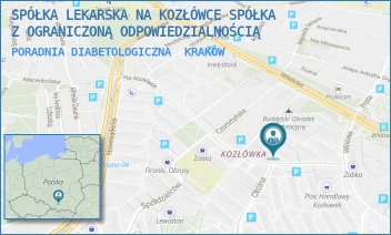 PORADNIA DIABETOLOGICZNA - SPÓŁKA LEKARSKA NA KOZŁÓWCE SPÓŁKA Z OGRANICZONĄ ODPOWIEDZIALNOŚCIĄ - UL. NA KOZŁÓWCE 29,  KRAKÓW
