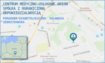 PORADNIA DIABETOLOGICZNA - CENTRUM MEDYCZNO-USŁUGOWE ORION SPÓŁKA Z OGRANICZONĄ ODPOWIEDZIALNOŚCIĄ - UL. JAN PAWŁA II 7,  KALWARIA ZEBRZYDOWSKA
