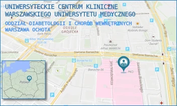 ODDZIAŁ DIABETOLOGII I CHORÓB WEWNĘTRZNYCH - UNIWERSYTECKIE CENTRUM KLINICZNE WARSZAWSKIEGO UNIWERSYTETU MEDYCZNEGO - STEFANA BANACHA 1A,  WARSZAWA OCHOTA