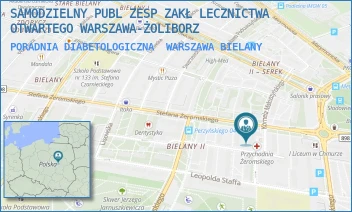 PORADNIA DIABETOLOGICZNA - SAMODZIELNY PUBL ZESP ZAKŁ LECZNICTWA OTWARTEGO WARSZAWA-ŻOLIBORZ - ŻEROMSKIEGO 13,  WARSZAWA BIELANY