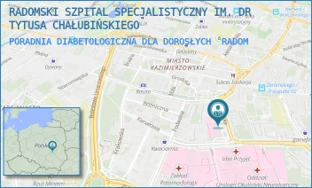 PORADNIA DIABETOLOGICZNA DLA DOROSŁYCH - RADOMSKI SZPITAL SPECJALISTYCZNY IM. DR TYTUSA CHAŁUBIŃSKIEGO - LEKARSKA 4,  RADOM