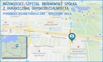 PORADNIA DIABETOLOGICZNA - MAZOWIECKI SZPITAL BRÓDNOWSKI SPÓŁKA Z OGRANICZONĄ ODPOWIEDZIALNOŚCIĄ - GÓRCZEWSKA 89,  WARSZAWA WOLA