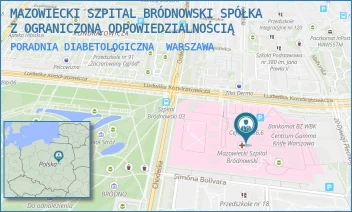 PORADNIA DIABETOLOGICZNA - MAZOWIECKI SZPITAL BRÓDNOWSKI SPÓŁKA Z OGRANICZONĄ ODPOWIEDZIALNOŚCIĄ - KONDRATOWICZA 8,  WARSZAWA