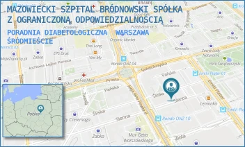 PORADNIA DIABETOLOGICZNA - MAZOWIECKI SZPITAL BRÓDNOWSKI SPÓŁKA Z OGRANICZONĄ ODPOWIEDZIALNOŚCIĄ - ŚLISKA 5,  WARSZAWA ŚRÓDMIEŚCIE