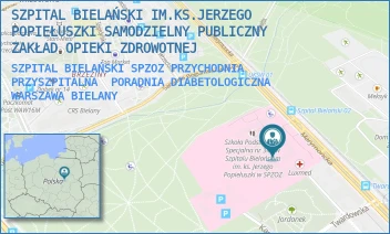 SZPITAL BIELAŃSKI SPZOZ PRZYCHODNIA PRZYSZPITALNA  PORADNIA DIABETOLOGICZNA - SZPITAL BIELAŃSKI IM.KS.JERZEGO POPIEŁUSZKI SAMODZIELNY PUBLICZNY ZAKŁAD OPIEKI ZDROWOTNEJ - CEGŁOWSKA 80,  WARSZAWA BIELANY