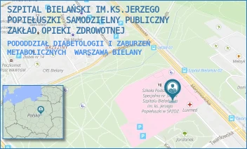PODODDZIAŁ DIABETOLOGII I ZABURZEŃ METABOLICZNYCH - SZPITAL BIELAŃSKI IM.KS.JERZEGO POPIEŁUSZKI SAMODZIELNY PUBLICZNY ZAKŁAD OPIEKI ZDROWOTNEJ - CEGŁOWSKA 80,  WARSZAWA BIELANY