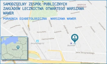 PORADNIA DIABETOLOGICZNA - SAMODZIELNY ZESPÓŁ PUBLICZNYCH ZAKŁADÓW LECZNICTWA OTWARTEGO WARSZAWA WAWER - STRUSIA 4/8,  WARSZAWA WAWER