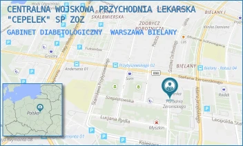 GABINET DIABETOLOGICZNY - CENTRALNA WOJSKOWA PRZYCHODNIA LEKARSKA "CEPELEK" SP ZOZ - STEFANA ŻEROMSKIEGO 33,  WARSZAWA BIELANY