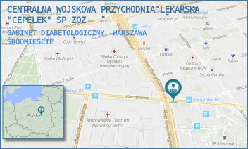 GABINET DIABETOLOGICZNY - CENTRALNA WOJSKOWA PRZYCHODNIA LEKARSKA "CEPELEK" SP ZOZ - KOSZYKOWA 78,  WARSZAWA ŚRÓDMIEŚCIE