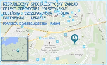 PORADNIA DIABETOLOGICZNA - NIEPUBLICZNY SPECJALISTYCZNY ZAKŁAD OPIEKI ZDROWOTNEJ "OLSZTYŃSKA" DĘBIŃSKA, SZCZEPANOWSKA, SPÓŁKA PARTNERSKA - LEKARZE - OLSZTYŃSKA 33A,  RADOM