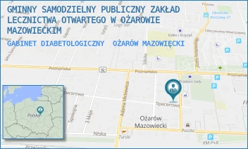 GABINET DIABETOLOGICZNY - GMINNY SAMODZIELNY PUBLICZNY ZAKŁAD LECZNICTWA OTWARTEGO W OŻAROWIE MAZOWIECKIM - KONOPNICKIEJ 8,  OŻARÓW MAZOWIECKI