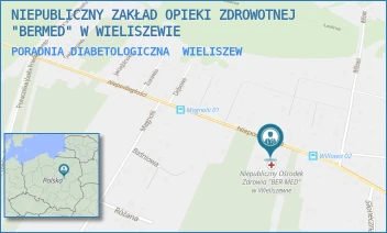 PORADNIA DIABETOLOGICZNA - NIEPUBLICZNY ZAKŁAD OPIEKI ZDROWOTNEJ "BERMED" W WIELISZEWIE - NIEPODLEGŁOŚCI 85,  WIELISZEW