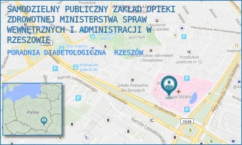 PORADNIA DIABETOLOGICZNA - SAMODZIELNY PUBLICZNY ZAKŁAD OPIEKI ZDROWOTNEJ MINISTERSTWA SPRAW WEWNĘTRZNYCH I ADMINISTRACJI W RZESZOWIE - UL. KRAKOWSKA 16,  RZESZÓW