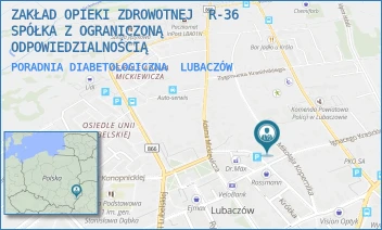PORADNIA DIABETOLOGICZNA - ZAKŁAD OPIEKI ZDROWOTNEJ  R-36  SPÓŁKA Z OGRANICZONĄ ODPOWIEDZIALNOŚCIĄ - UL. MIKOŁAJA KOPERNIKA 1,  LUBACZÓW