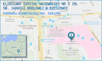 PORADNIA DIABETOLOGICZNA - KLINICZNY SZPITAL WOJEWÓDZKI NR 2 IM. ŚW. JADWIGI KRÓLOWEJ W RZESZOWIE - UL. LWOWSKA 60,  RZESZÓW