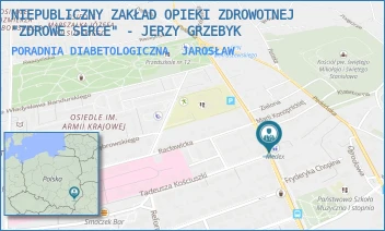 PORADNIA DIABETOLOGICZNA - NIEPUBLICZNY ZAKŁAD OPIEKI ZDROWOTNEJ "ZDROWE SERCE" - JERZY GRZEBYK - UL. KRASZEWSKIEGO 24A,  JAROSŁAW