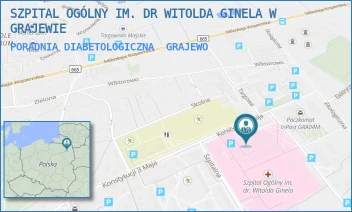 PORADNIA DIABETOLOGICZNA - SZPITAL OGÓLNY IM. DR WITOLDA GINELA W GRAJEWIE - KONSTYTUCJI 3 MAJA 34,  GRAJEWO