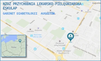 GABINET DIABETOLOGII - NZOZ PRZYCHODNIA LEKARSKO-PIELĘGNIARSKA ESKULAP - WOJSKA POLSKIEGO 51,  AUGUSTÓW