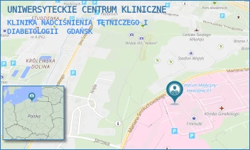 KLINIKA NADCIŚNIENIA TĘTNICZEGO I DIABETOLOGII - UNIWERSYTECKIE CENTRUM KLINICZNE - UL. MARIANA SMOLUCHOWSKIEGO 17,  GDAŃSK