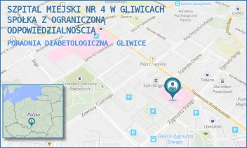 PORADNIA DIABETOLOGICZNA - SZPITAL MIEJSKI W GLIWICACH SPÓŁKA Z OGRANICZONĄ ODPOWIEDZIALNOŚCIĄ - UL. ZYGMUNTA STAREGO 20,  GLIWICE