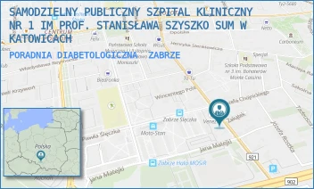 PORADNIA DIABETOLOGICZNA - SAMODZIELNY PUBLICZNY SZPITAL KLINICZNY NR 1 IM PROF. STANISŁAWA SZYSZKO SUM W KATOWICACH - UL. 3 MAJA 13-15,  ZABRZE