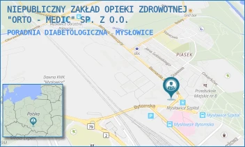 PORADNIA DIABETOLOGICZNA - NIEPUBLICZNY ZAKŁAD OPIEKI ZDROWOTNEJ "ORTO - MEDIC" SP. Z O.O. - UL. ŚWIERCZYNY 1,  MYSŁOWICE