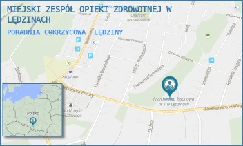 PORADNIA CUKRZYCOWA - MIEJSKI ZESPÓŁ OPIEKI ZDROWOTNEJ W LĘDZINACH - UL. ALEKSANDRA FREDRY 17,  LĘDZINY