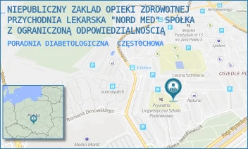 PORADNIA DIABETOLOGICZNA - NIEPUBLICZNY ZAKLAD OPIEKI ZDROWOTNEJ PRZYCHODNIA LEKARSKA "NORD MED" SPÓŁKA Z OGRANICZONĄ ODPOWIEDZIALNOŚCIĄ - UL. MICHAŁOWSKIEGO 6,  CZĘSTOCHOWA