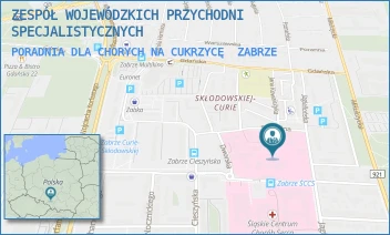 PORADNIA DLA CHORYCH NA CUKRZYCĘ - ZESPÓŁ WOJEWÓDZKICH PRZYCHODNI SPECJALISTYCZNYCH - UL. MARII SKŁODOWSKIEJ-CURIE 10,  ZABRZE
