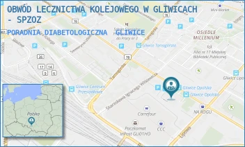 PORADNIA DIABETOLOGICZNA - OBWÓD LECZNICTWA KOLEJOWEGO W GLIWICACH - SPZOZ - UL. OPOLSKA 18,  GLIWICE