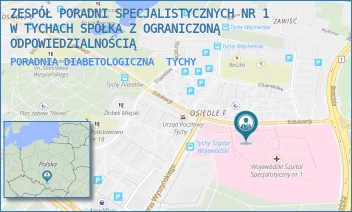 PORADNIA DIABETOLOGICZNA - ZESPÓŁ PORADNI SPECJALISTYCZNYCH NR 1 W TYCHACH SPÓŁKA Z OGRANICZONĄ ODPOWIEDZIALNOŚCIĄ - UL. EDUKACJI 102,  TYCHY